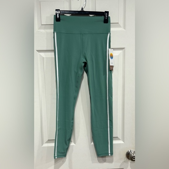 Vuori Women's Large Track Legging Teal Celadon NWT Retro Contrast Performance